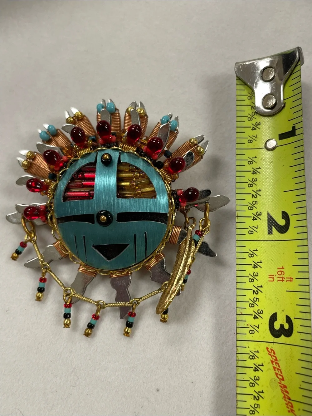 Liztech Sun Kachina Hand-Crafted Brooch